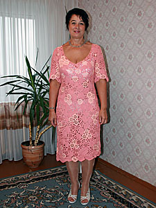 Вязаное платье "Розовая фантазия"