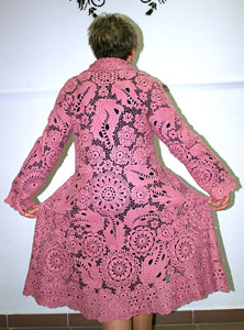 Вязаное пальто Розовая дымка (авторская работа Галины Казак)