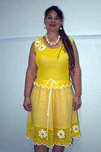 Вязаное платье "Ромашка"